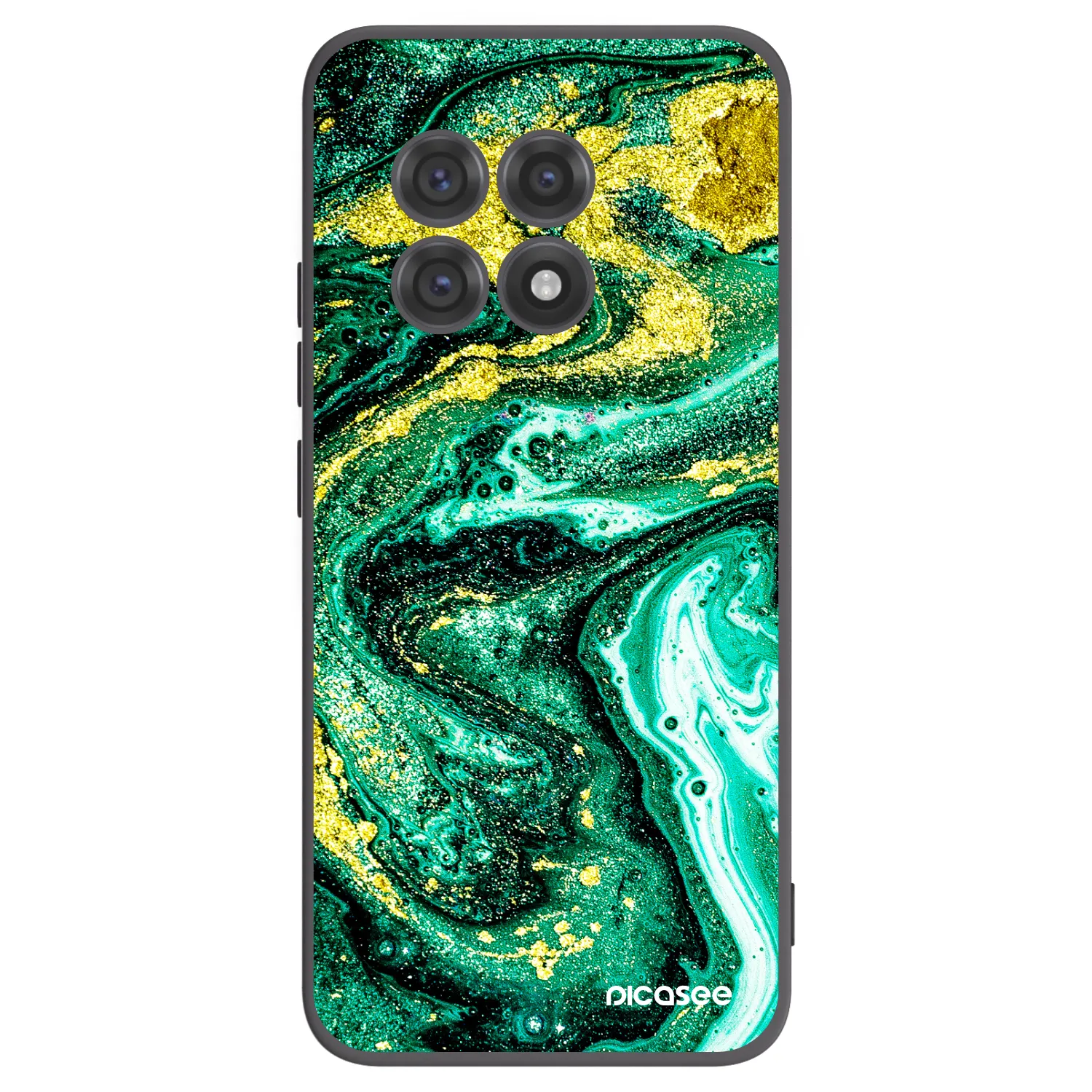 Picasee husă neagră din silicon pentru OnePlus 13R 5G - Green Gold