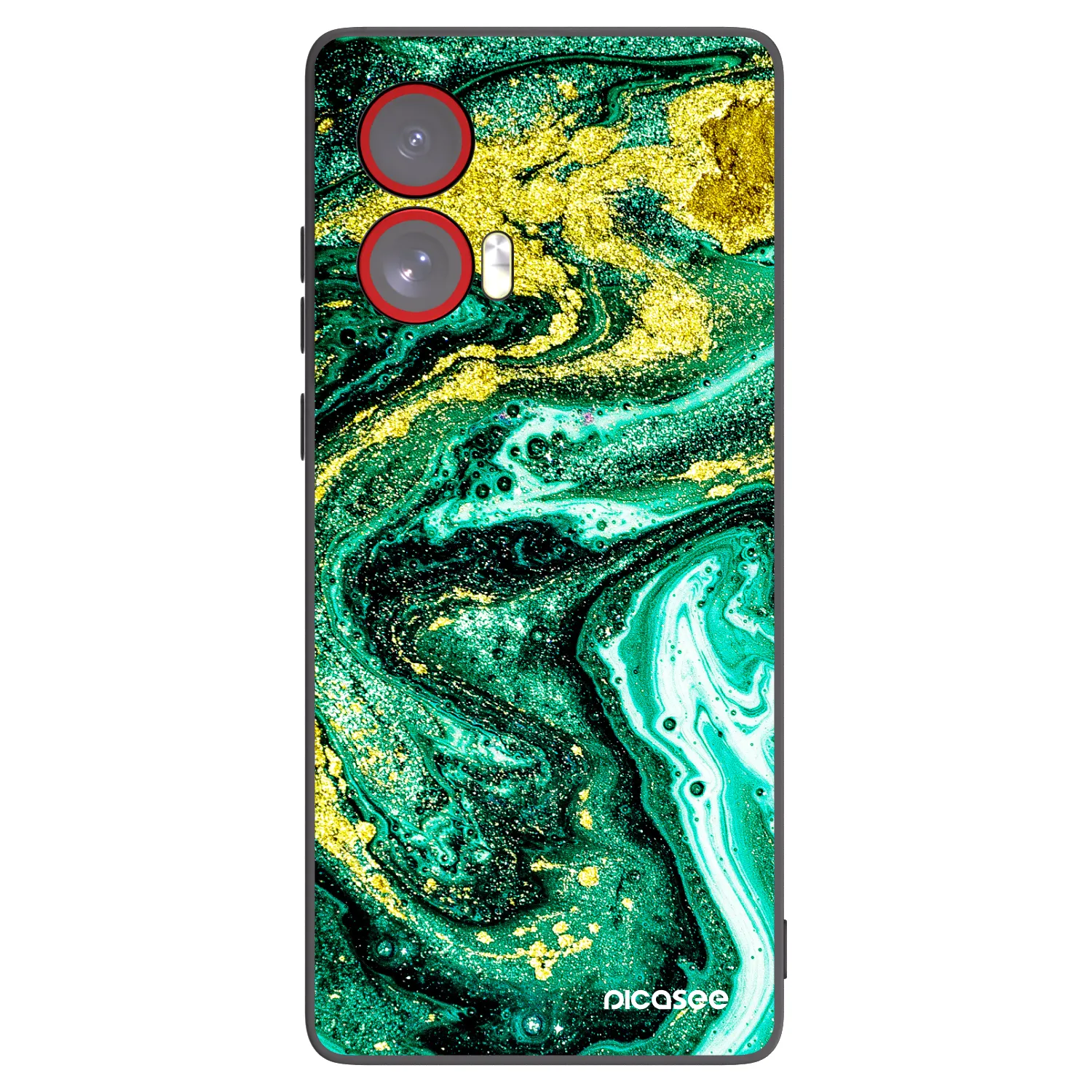 Picasee husă neagră din silicon pentru Motorola Edge 50 Fusion - Green Gold