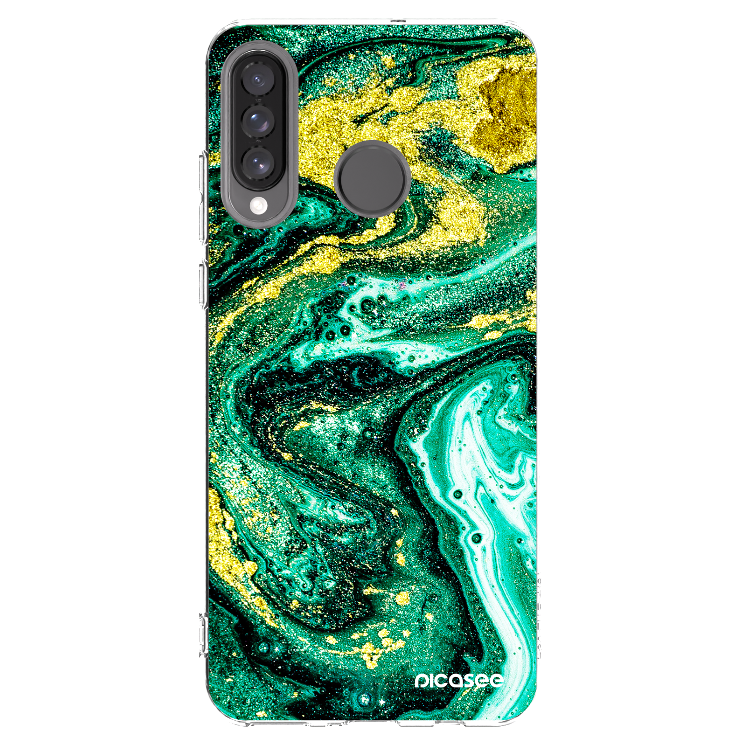 Picasee husă transparentă din silicon pentru Huawei P30 Lite - Green Gold
