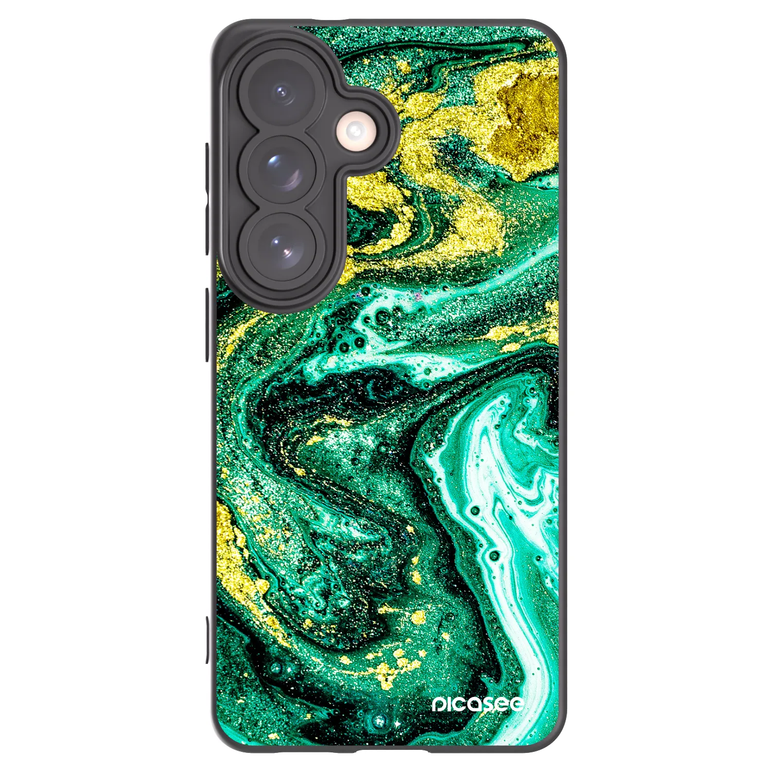 Picasee husă neagră din silicon pentru Samsung Galaxy S26 - Green Gold