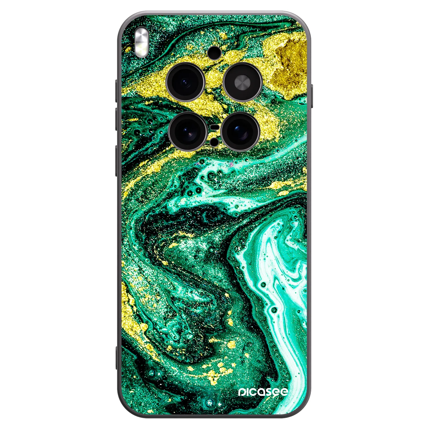 Picasee husă neagră din silicon pentru Vivo X300 Pro - Green Gold