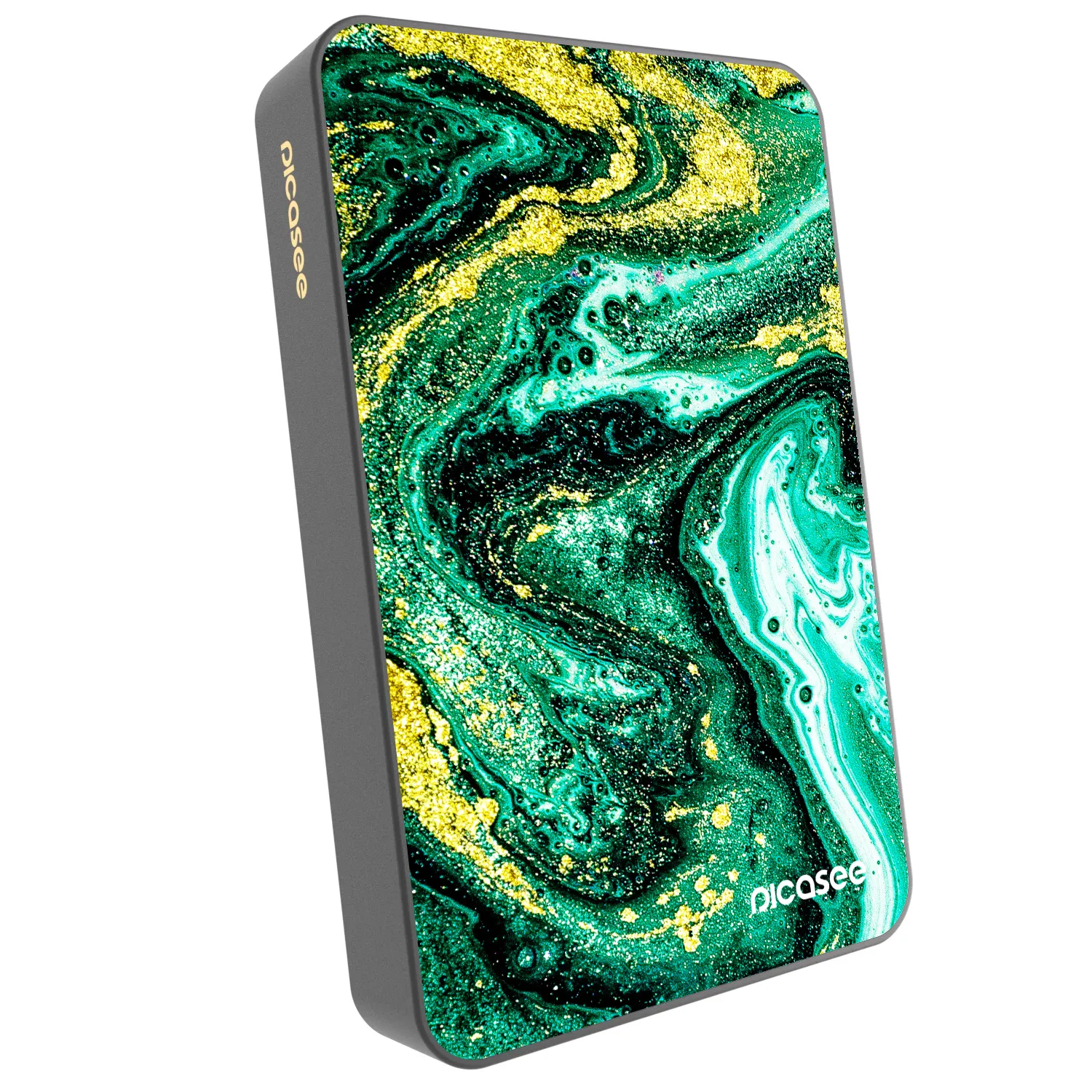 Picasee Powerbank cu MagSafe 10 000 mAh Gri - Green Gold