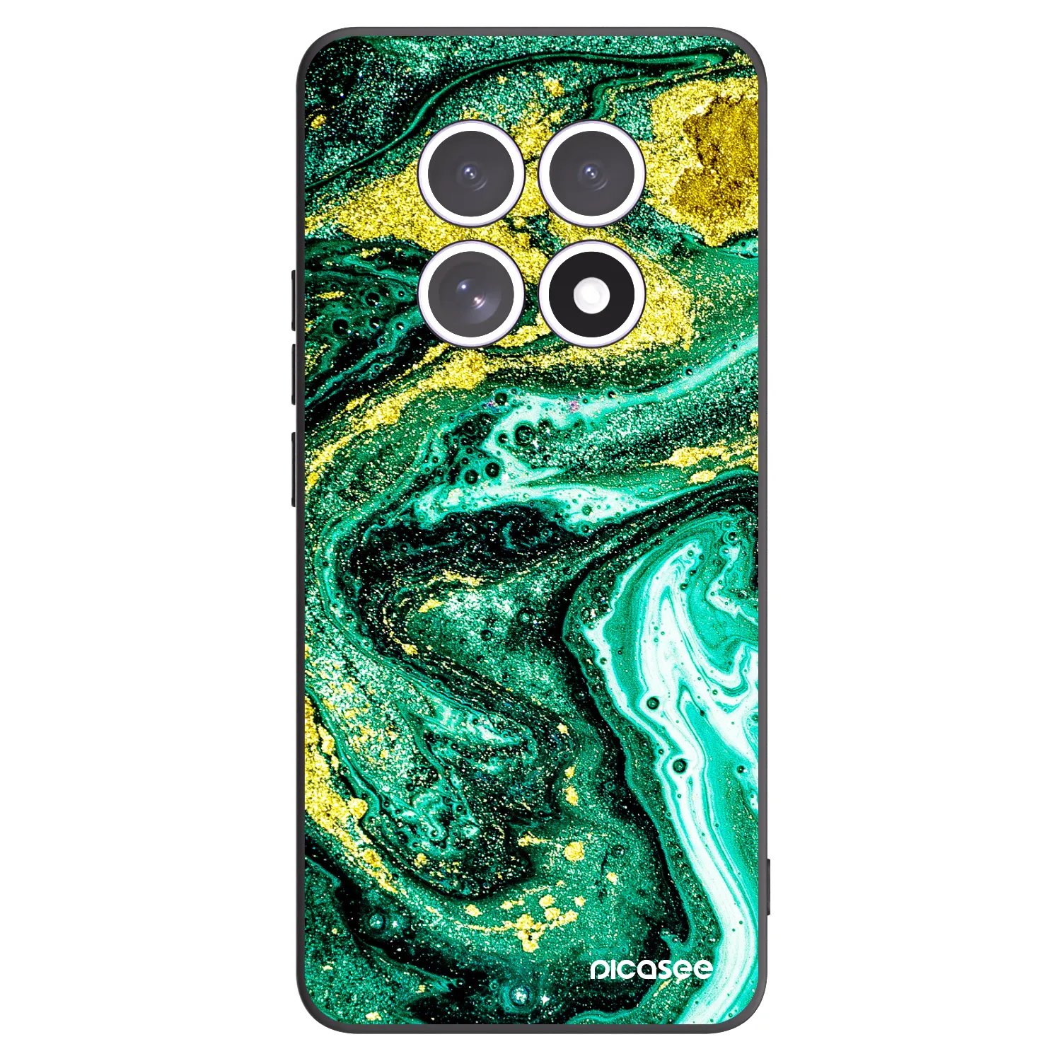 Picasee husă neagră din silicon pentru Xiaomi Redmi Note 15 5G - Green Gold