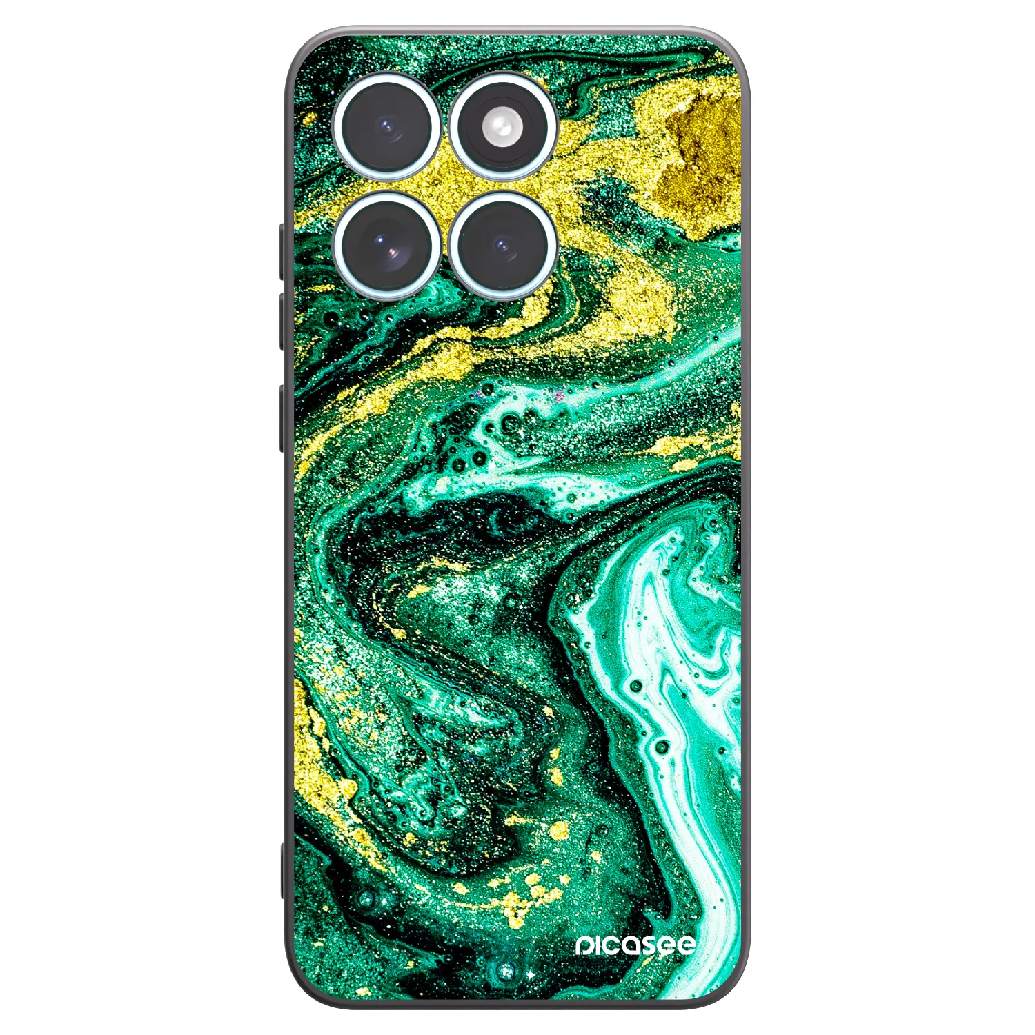 Picasee husă neagră din silicon pentru Motorola Edge 70 Fusion - Green Gold