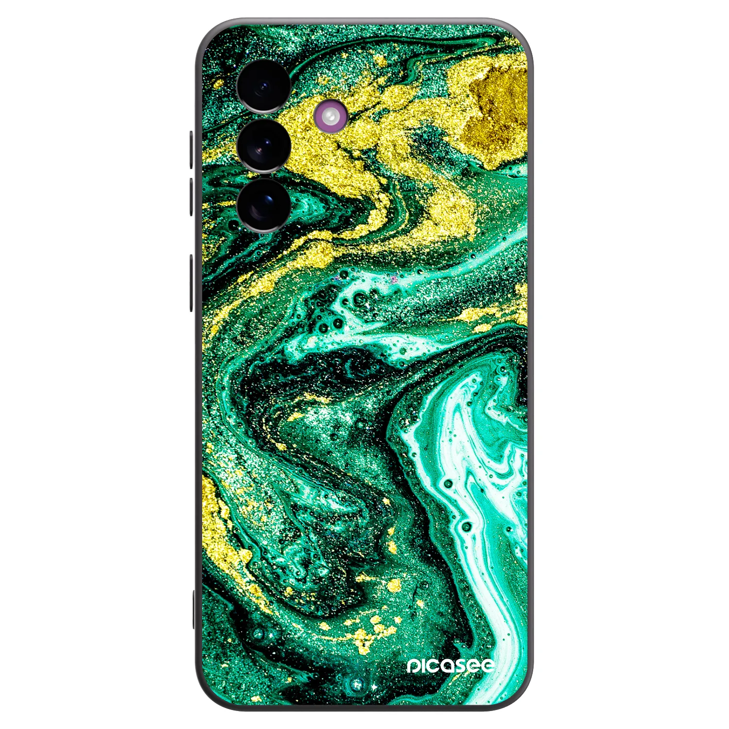 Picasee husă neagră din silicon pentru Samsung Galaxy A37 - Green Gold