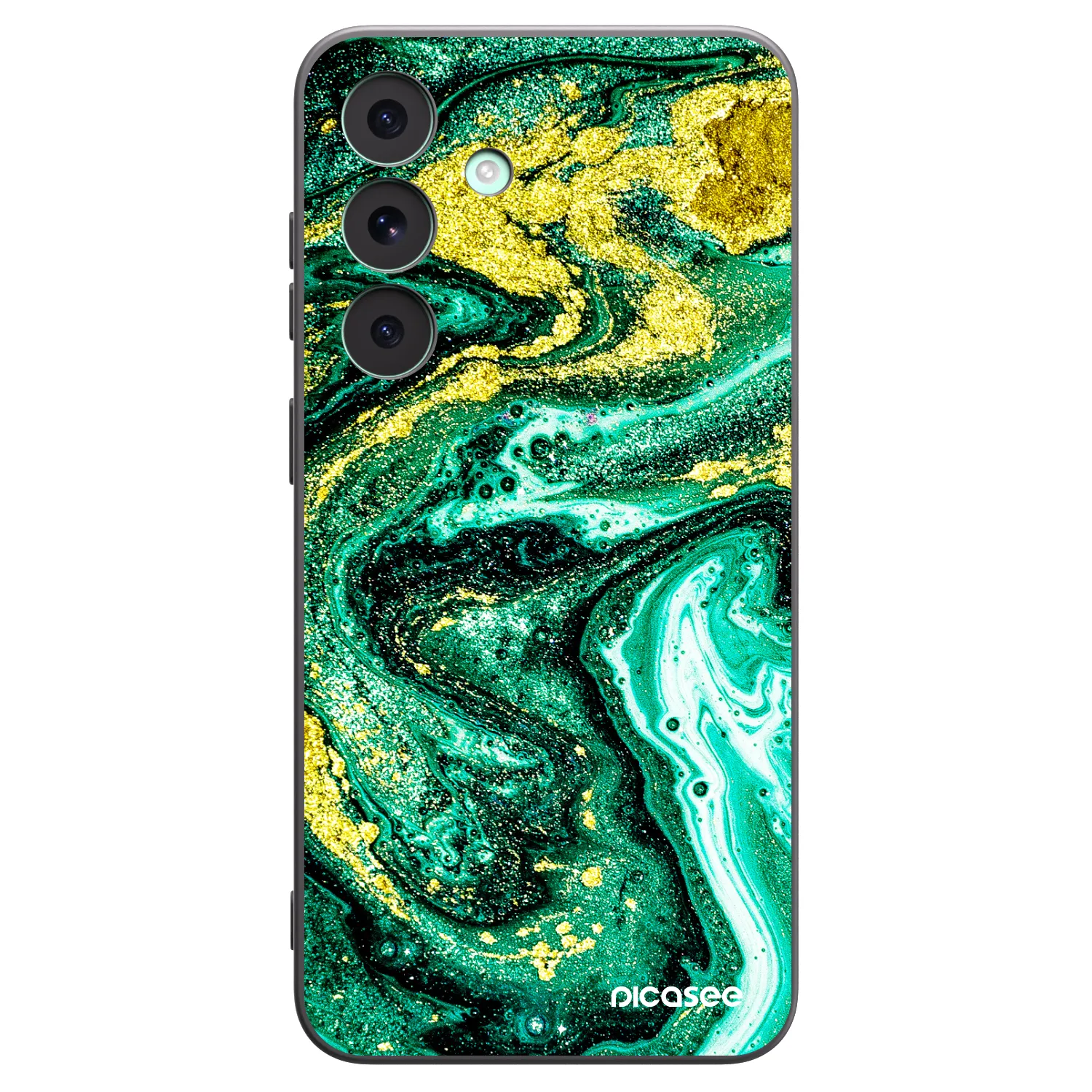 Picasee husă neagră din silicon pentru Samsung Galaxy S26 FE - Green Gold