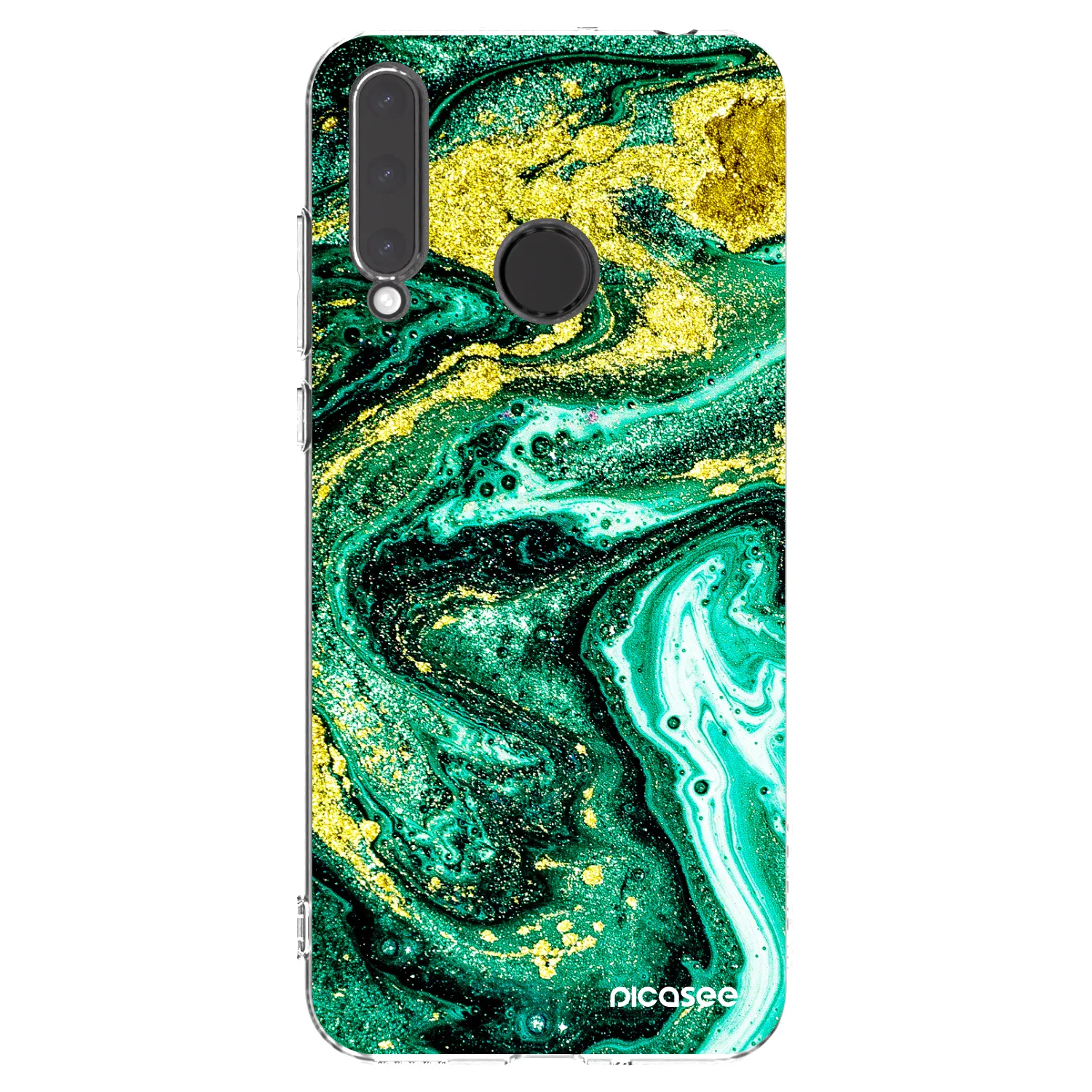 Picasee husă transparentă din silicon pentru Honor 20 Lite - Green Gold