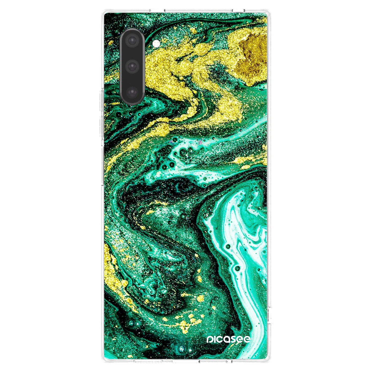 Picasee husă transparentă din silicon pentru Samsung Galaxy Note 10 N970F - Green Gold