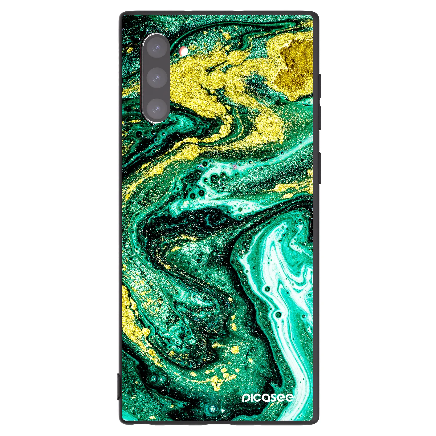 Picasee husă neagră din silicon pentru Samsung Galaxy Note 10 N970F - Green Gold