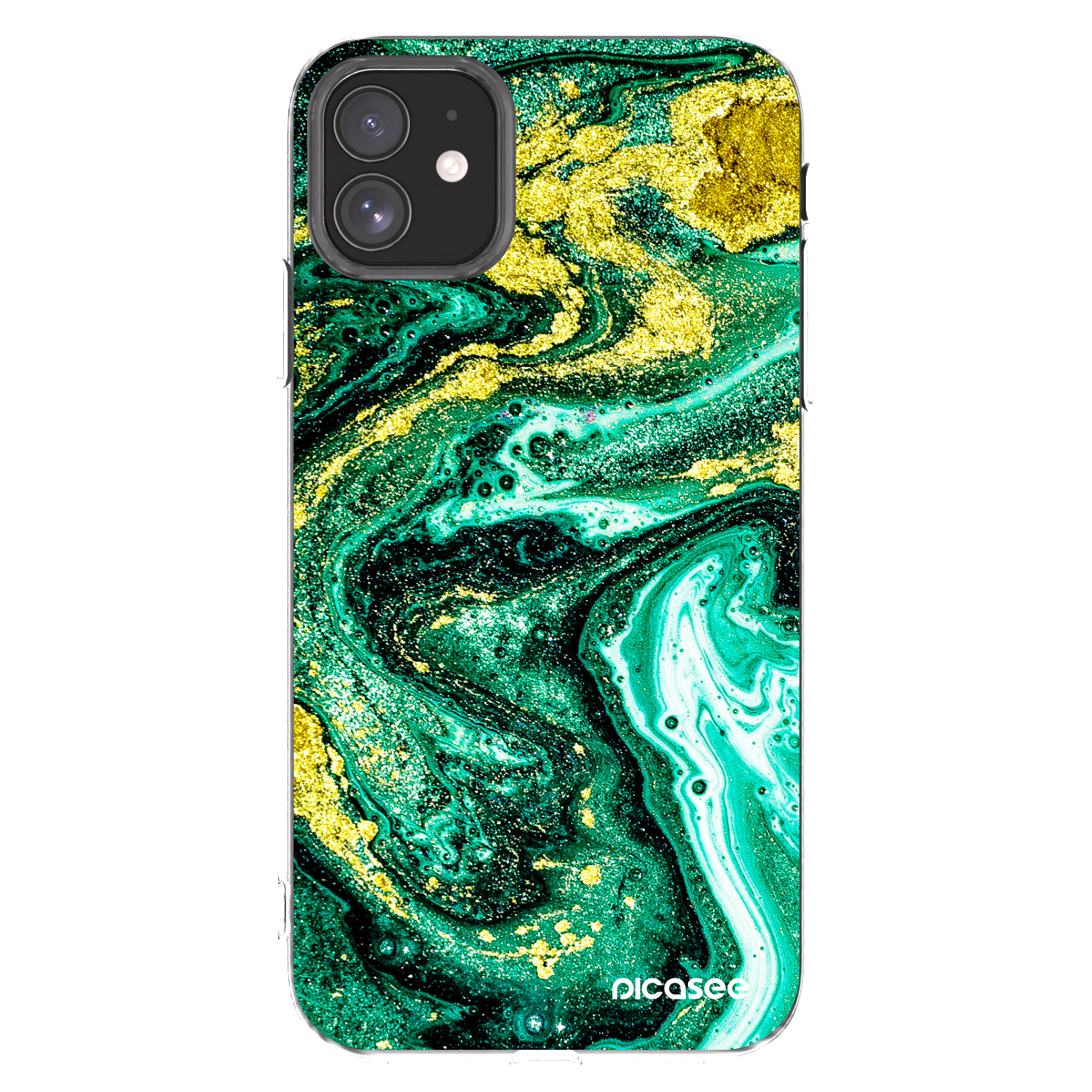 Picasee husă transparentă din silicon pentru Apple iPhone 11 - Green Gold