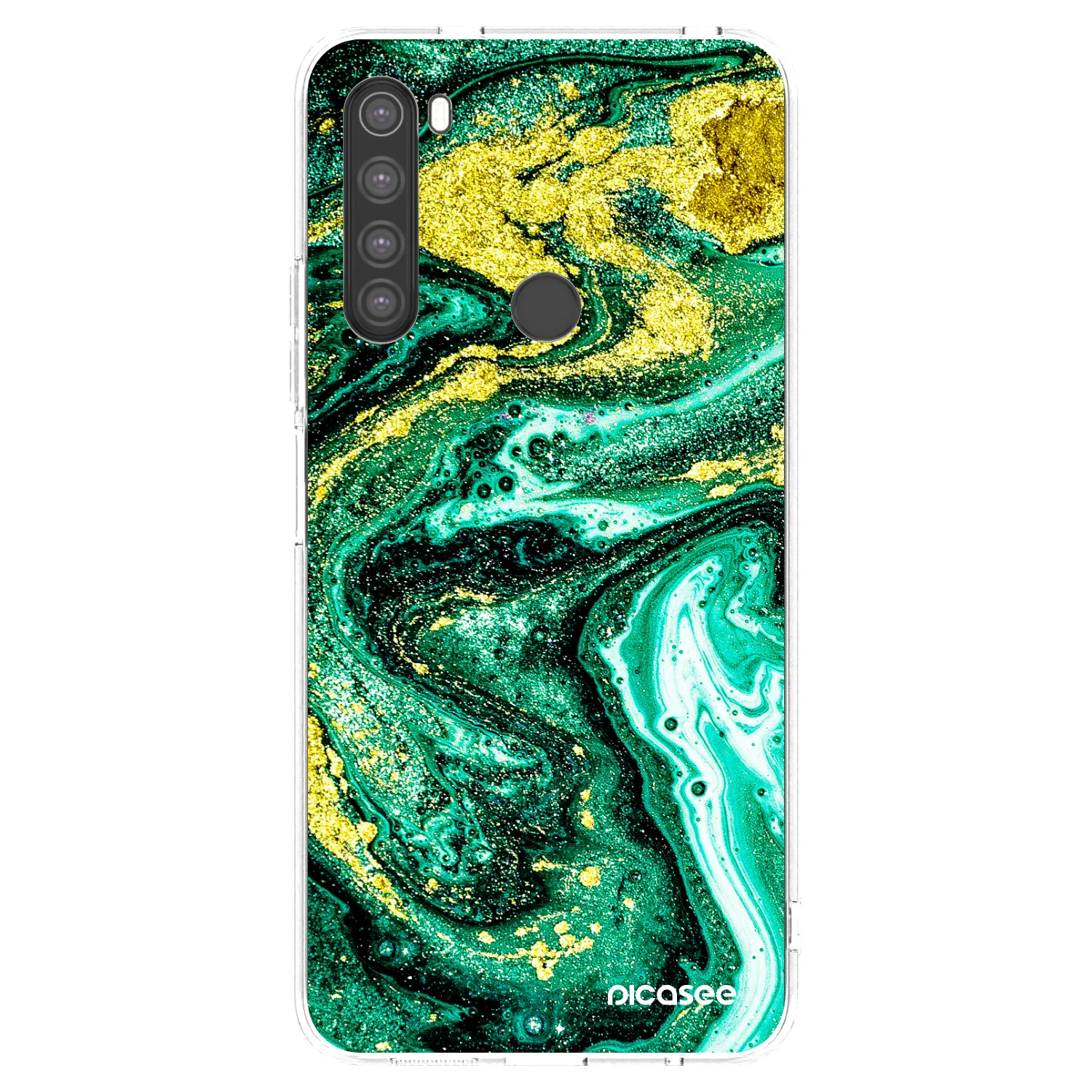 Picasee husă transparentă din silicon pentru Xiaomi Redmi Note 8 - Green Gold