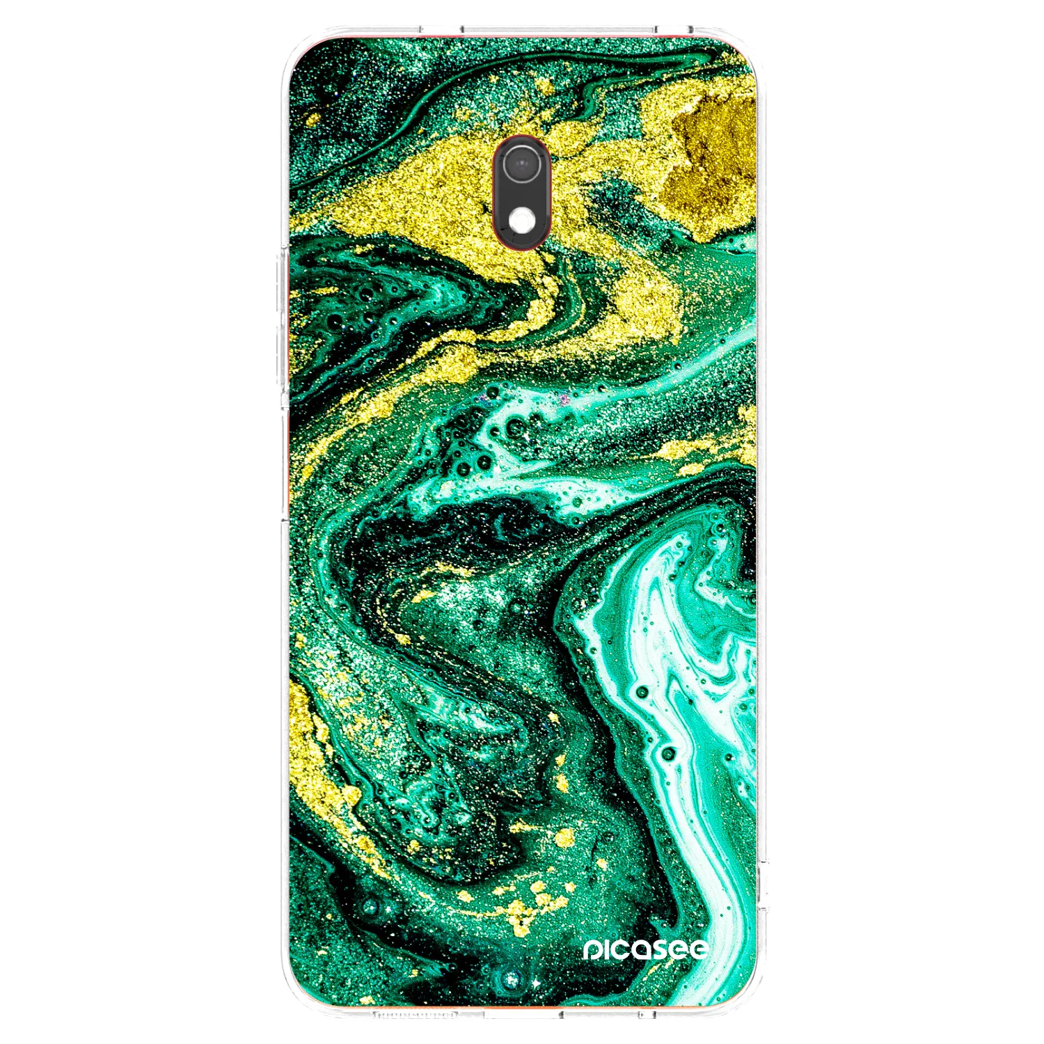 Picasee husă transparentă din silicon pentru Xiaomi Redmi 8A - Green Gold