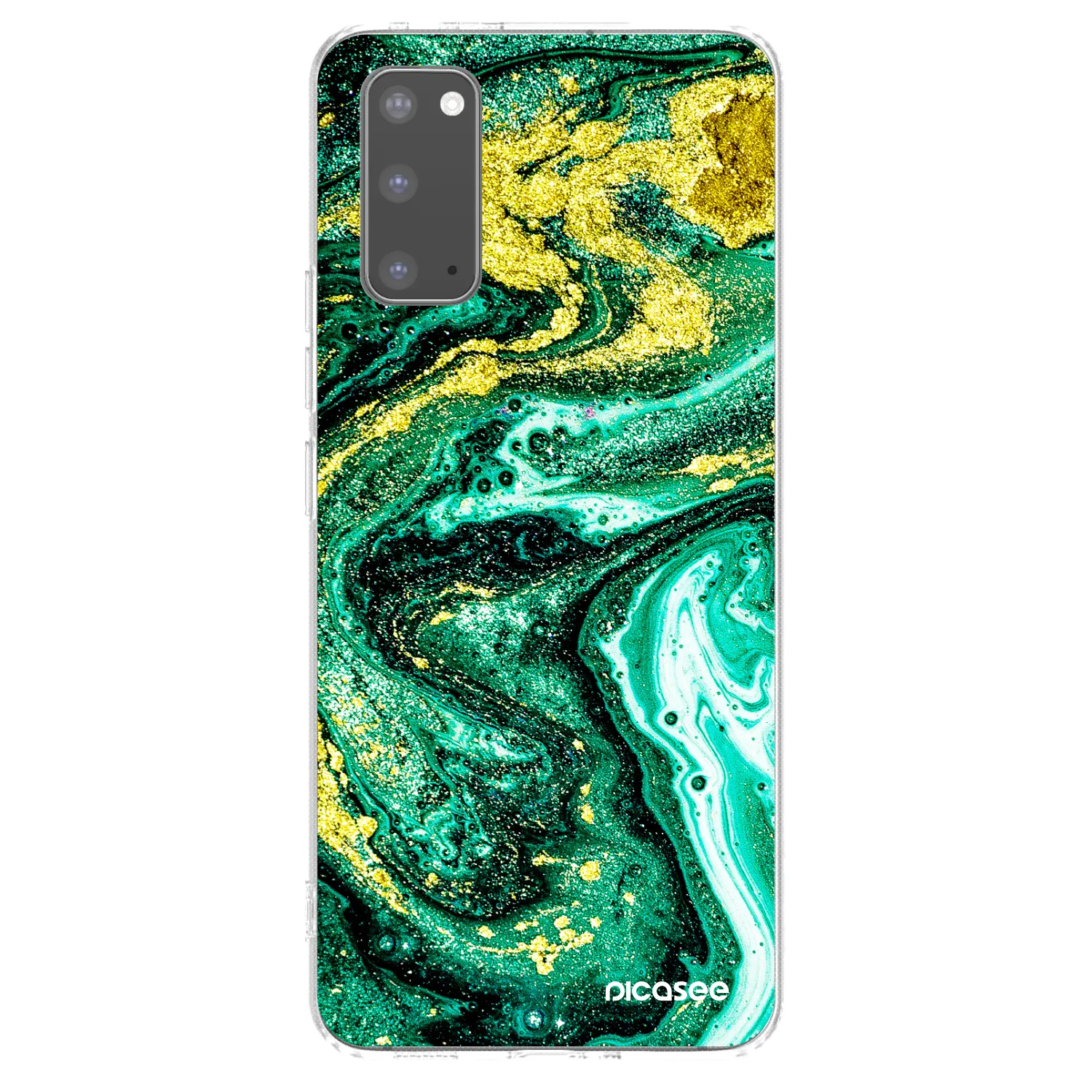 Picasee husă transparentă din silicon pentru Samsung Galaxy S20 G980F - Green Gold