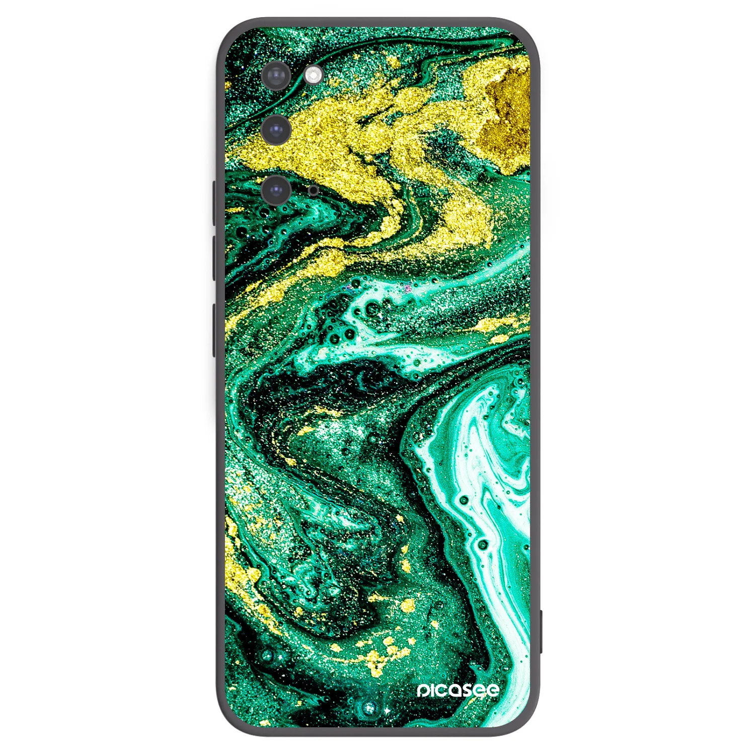 Picasee husă neagră din silicon pentru Samsung Galaxy S20 G980F - Green Gold