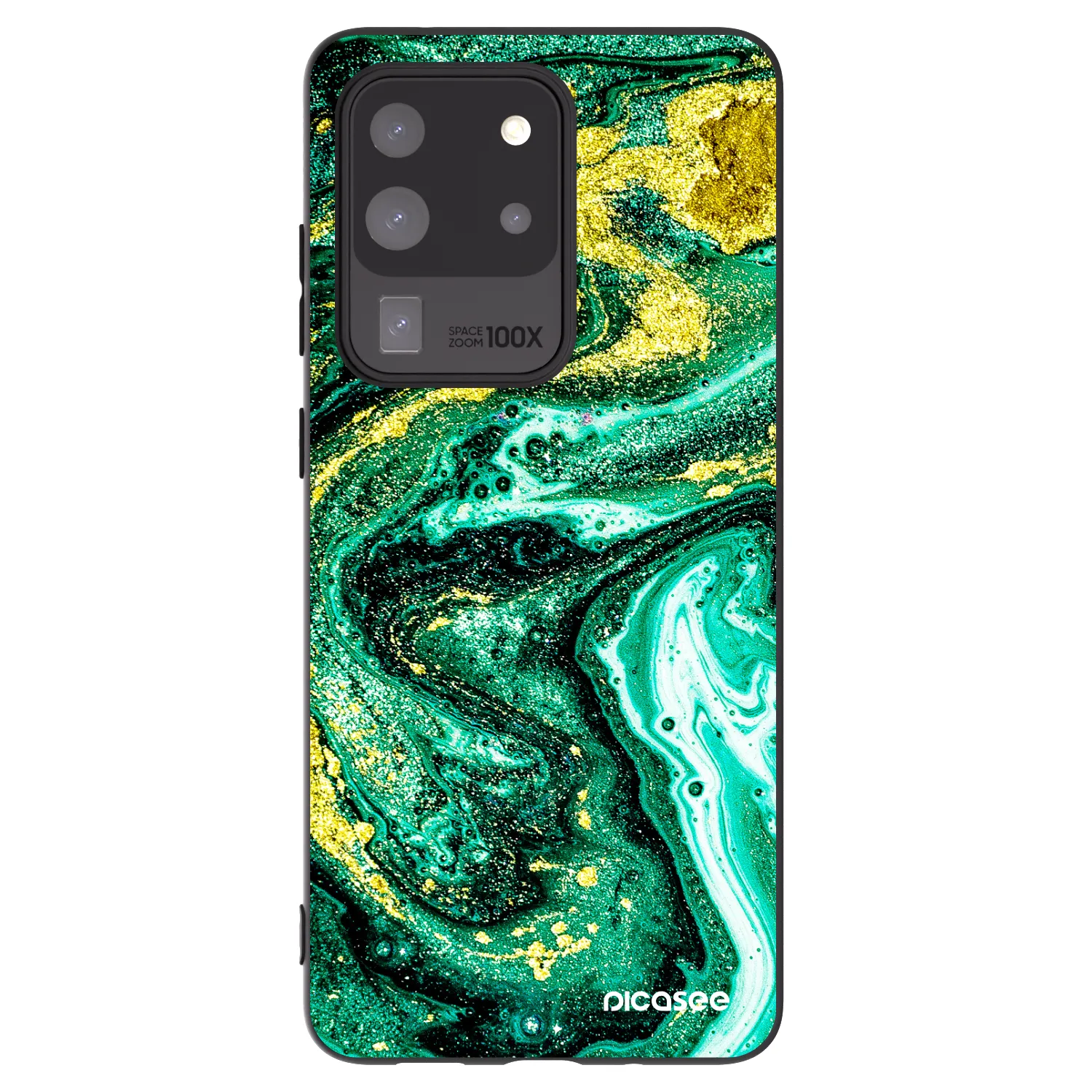 Picasee husă neagră din silicon pentru Samsung Galaxy S20 Ultra 5G G988F - Green Gold
