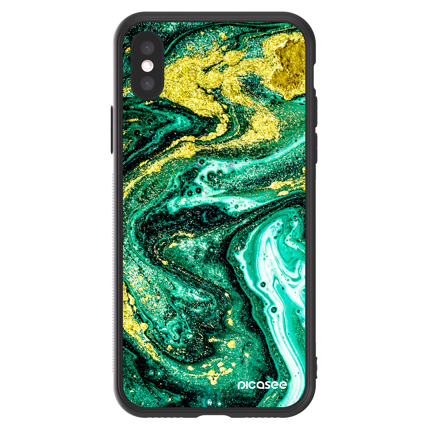 Picasee ULTIMATE CASE pentru Apple iPhone X/XS - Green Gold