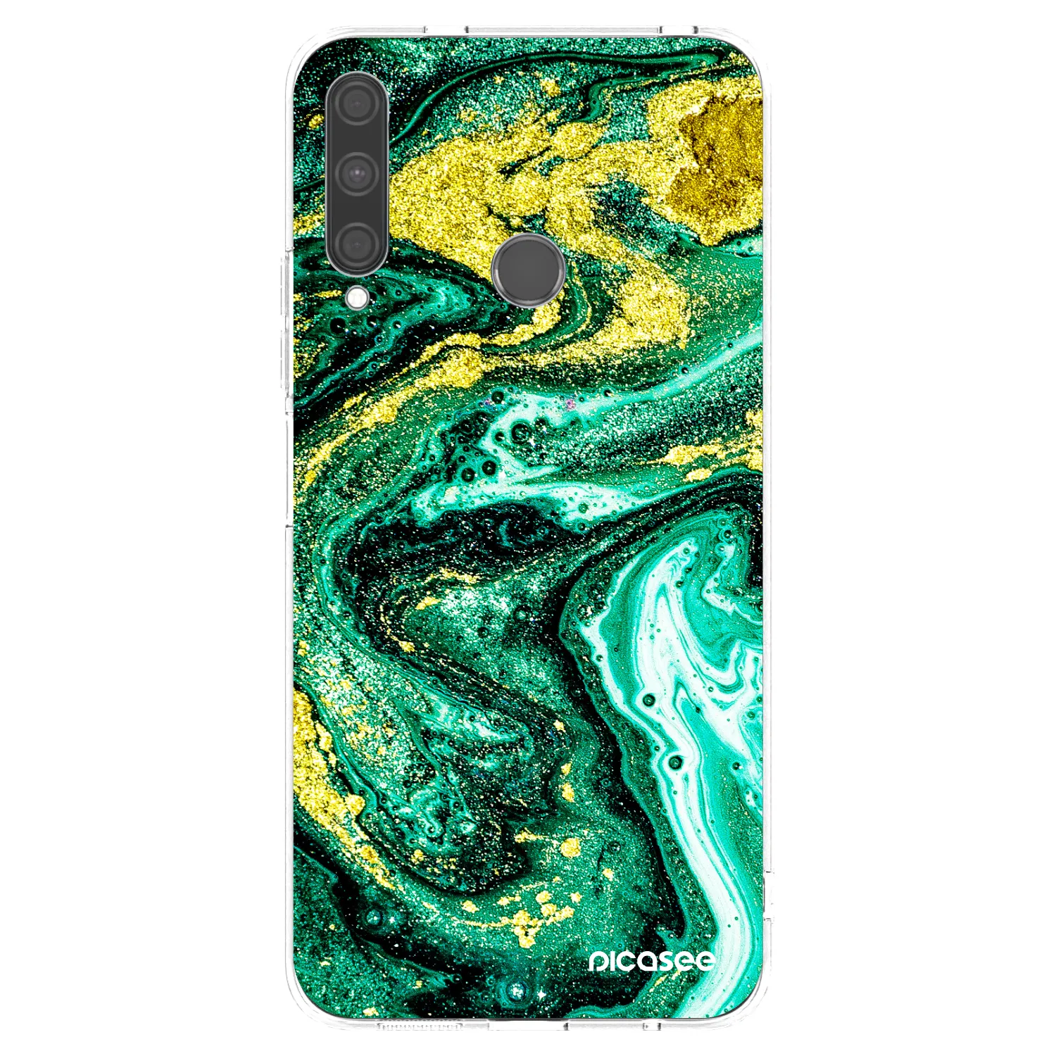 Picasee husă transparentă din silicon pentru Huawei P40 Lite E - Green Gold