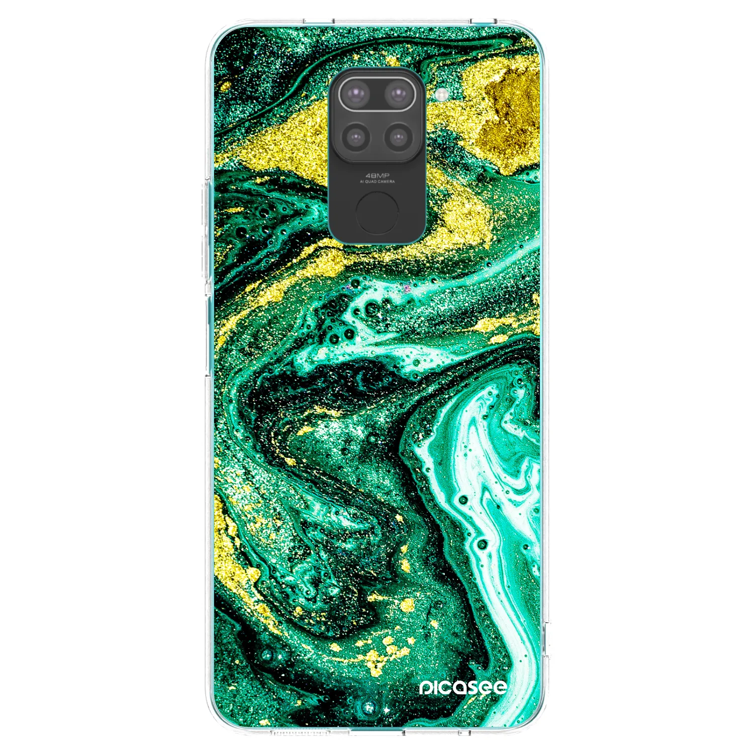 Picasee husă neagră din silicon pentru Xiaomi Redmi Note 9 - Green Gold