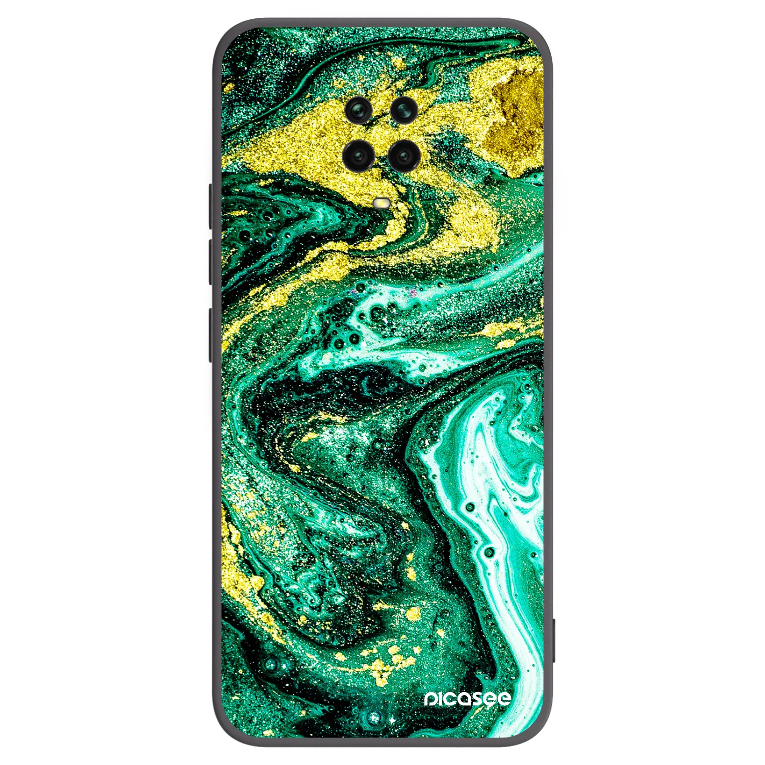 Picasee husă neagră din silicon pentru Xiaomi Redmi Note 9S - Green Gold