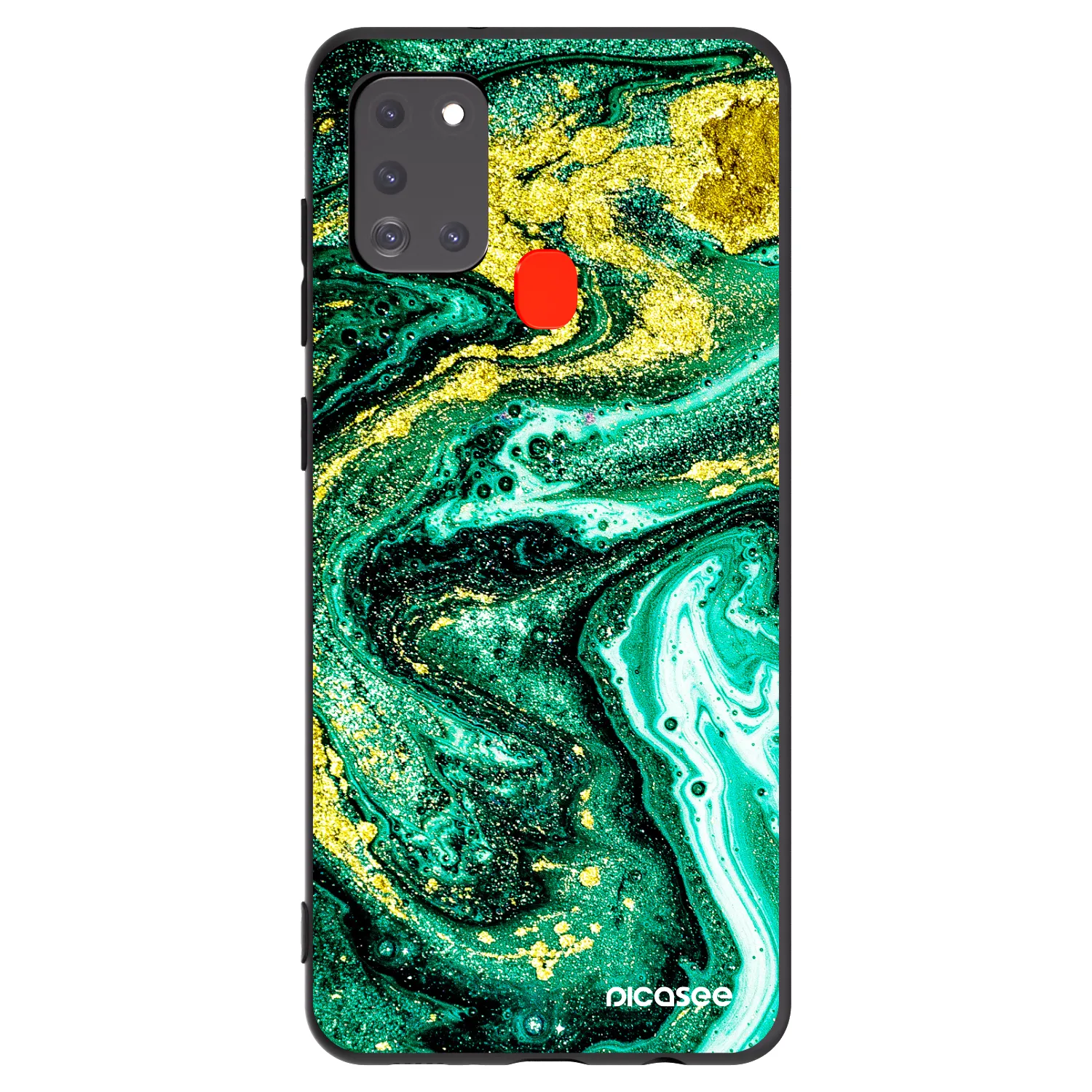 Picasee husă neagră din silicon pentru Samsung Galaxy A21s - Green Gold