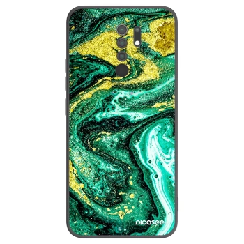 Picasee husă neagră din silicon pentru Xiaomi Redmi 9 - Green Gold