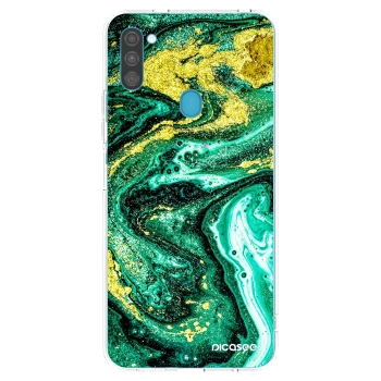 Picasee husă transparentă din silicon pentru Samsung Galaxy M11 - Green Gold