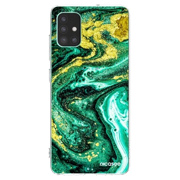 Picasee husă transparentă din silicon pentru Samsung Galaxy M51 M515F - Green Gold