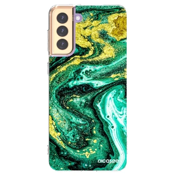 Picasee husă transparentă din silicon pentru Samsung Galaxy S21+ 5G G996F - Green Gold
