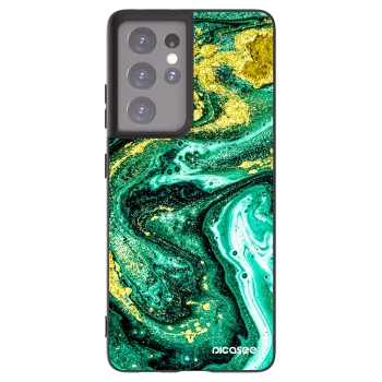 Picasee husă neagră din silicon pentru Samsung Galaxy S21 Ultra 5G G998B - Green Gold