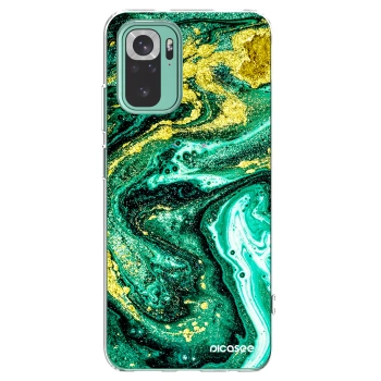 Picasee husă transparentă din silicon pentru Xiaomi Redmi Note 10 Pro - Green Gold