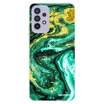 Picasee husă transparentă din silicon pentru Samsung Galaxy A32 4G SM-A325F - Green Gold