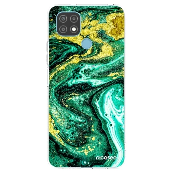 Picasee husă transparentă din silicon pentru Realme C21 - Green Gold