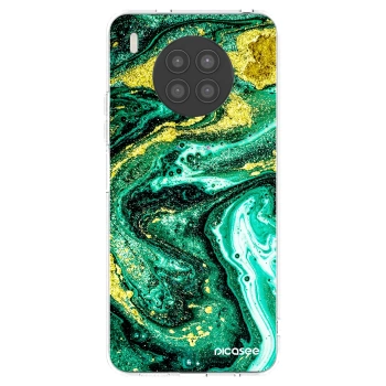 Picasee husă transparentă din silicon pentru Huawei Nova 8i - Green Gold