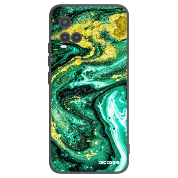 Picasee husă neagră din silicon pentru Vivo Y33s - Green Gold