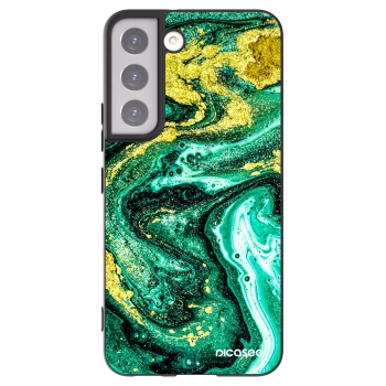 Picasee husă neagră din silicon pentru Samsung Galaxy S22 5G - Green Gold