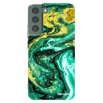 Picasee husă transparentă din silicon pentru Samsung Galaxy S22+ 5G - Green Gold