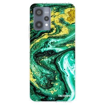 Picasee husă transparentă din silicon pentru Realme 9 Pro 5G - Green Gold