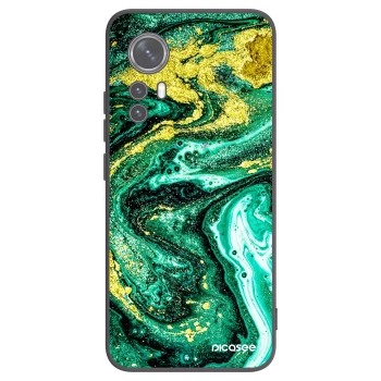 Picasee husă neagră din silicon pentru Xiaomi 12 - Green Gold