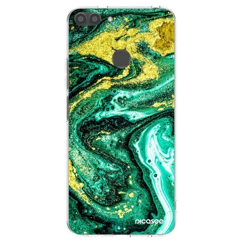 Picasee husă transparentă din silicon pentru Huawei P Smart - Green Gold
