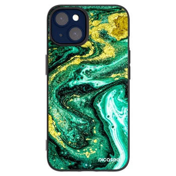 Picasee husă neagră din silicon pentru Apple iPhone 14 - Green Gold