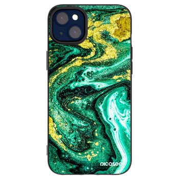 Picasee husă neagră din silicon pentru Apple iPhone 14 Plus - Green Gold