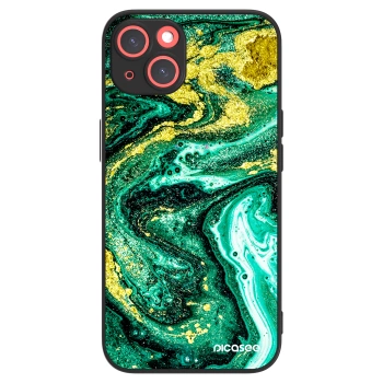 Picasee ULTIMATE CASE MagSafe pentru Apple iPhone 13 - Green Gold
