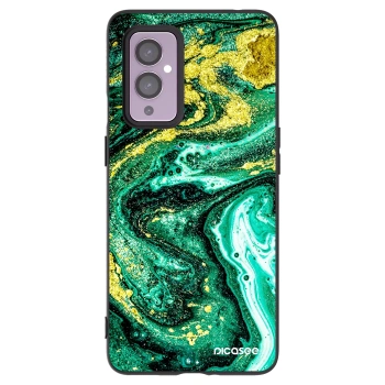 Picasee husă neagră din silicon pentru OnePlus 9 - Green Gold