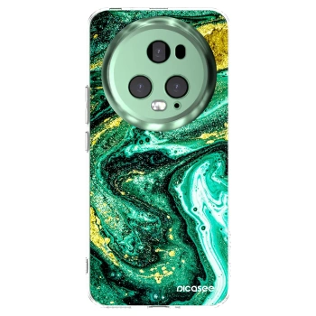 Picasee husă transparentă din silicon pentru Honor Magic5 Pro - Green Gold