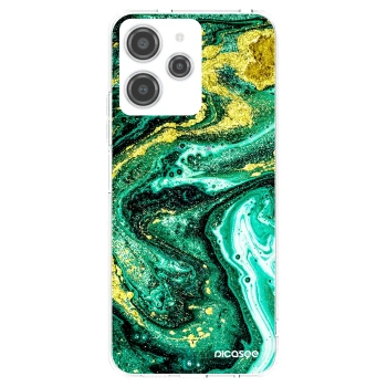 Picasee husă transparentă din silicon pentru Xiaomi Redmi 12 4G - Green Gold
