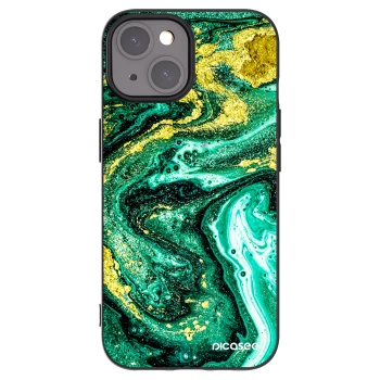 Picasee husă neagră din silicon pentru Apple iPhone 15 - Green Gold