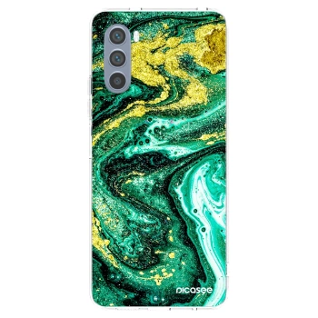 Picasee husă transparentă din silicon pentru Motorola Moto G62 - Green Gold