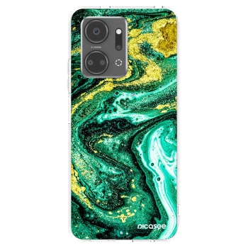 Picasee husă transparentă din silicon pentru Honor X7a - Green Gold