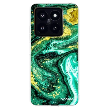 Picasee husă transparentă din silicon pentru Xiaomi 14 Pro - Green Gold
