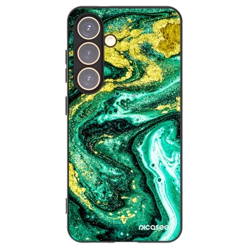 Picasee husă neagră din silicon pentru Samsung Galaxy S24 S921B 5G - Green Gold